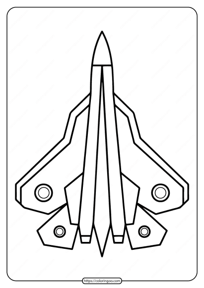 free printable military fighter plane coloring page