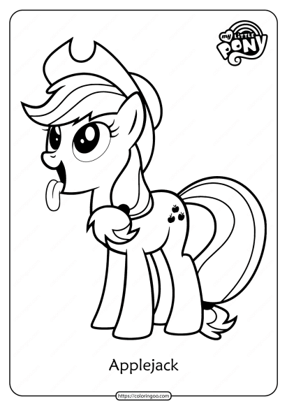 free printable mlp applejack pdf coloring page