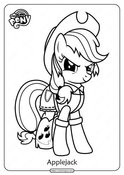 free printable mlp applejack pdf coloring pages