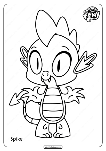 free printable mlp spike pdf coloring page