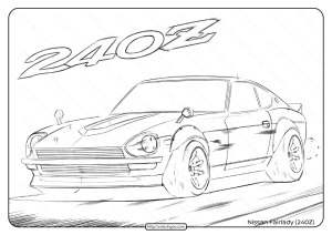 free printable nissan 240z fairlady coloring page