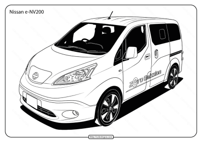 free printable nissan e nv200 pdf coloring page