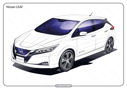 free printable nissan leaf pdf coloring page