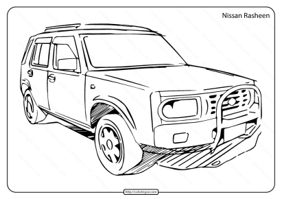 free printable nissan rasheen pdf coloring page