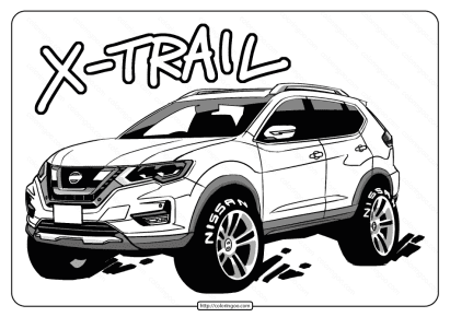 free printable nissan x trail pdf coloring page