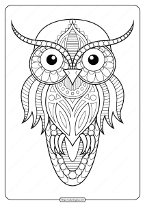 free printable owl animal coloring page