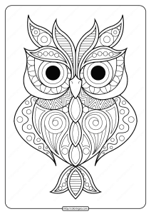 free printable owl animal pdf coloring page