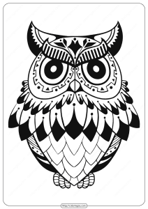 Free Printable Owl Animal Coloring Page - 003