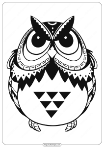 Free Printable Owl Animal Coloring Page - 004