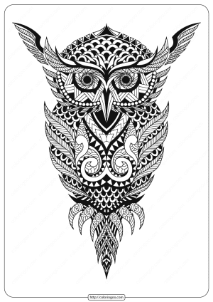 Free Printable Owl Animal Coloring Page - 005