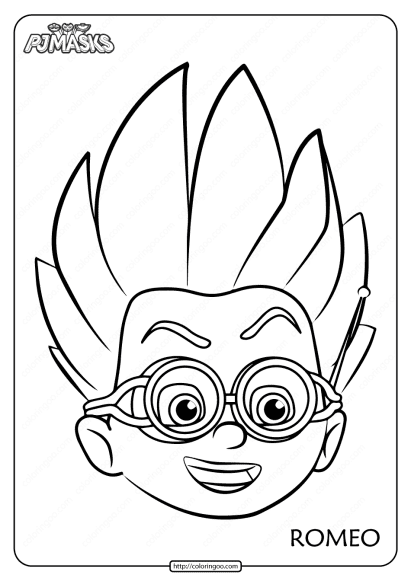 free printable pj masks romeo mask coloring page