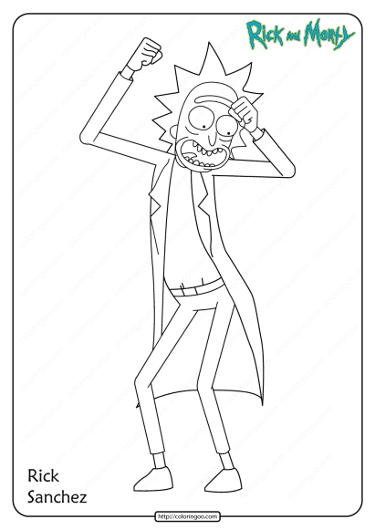 free printable rick sanchez coloring pages