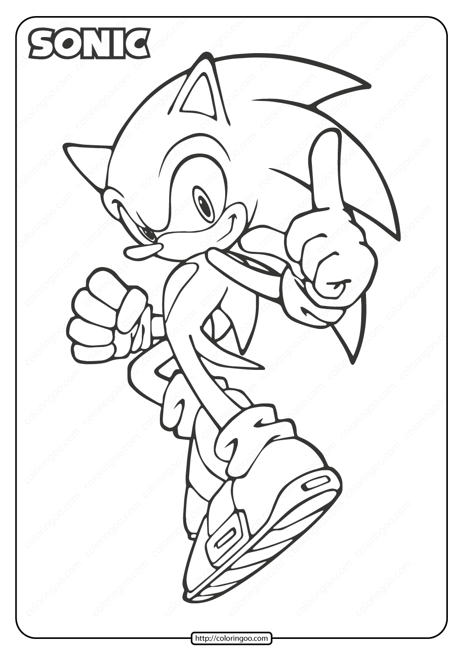 free printable sonic the hedgehog coloring pages