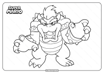 free printable super mario bowser coloring page