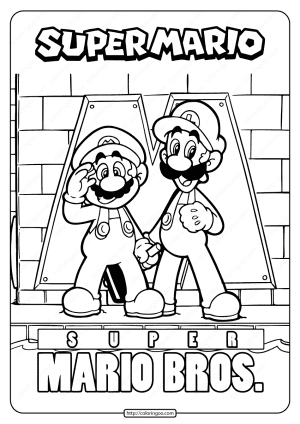 Free Printable Super Mario Bros Coloring Page