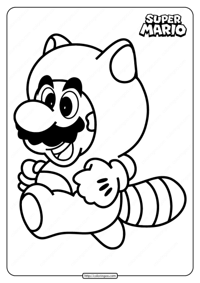 free printable super mario coloring page