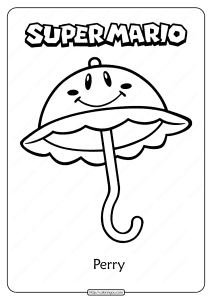 free printable super mario perry pdf coloring page