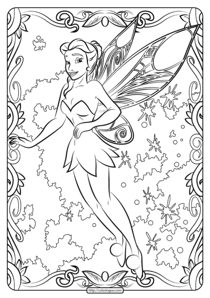 free printable tinker belle pdf coloring page