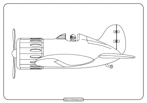 free printable war airplane pdf coloring page