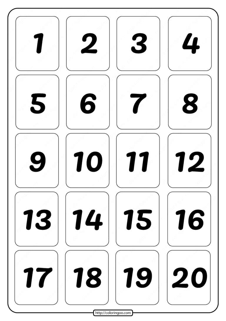 Printable 1 To 20 Rectangle Border Numbers Worksheet - vrogue.co