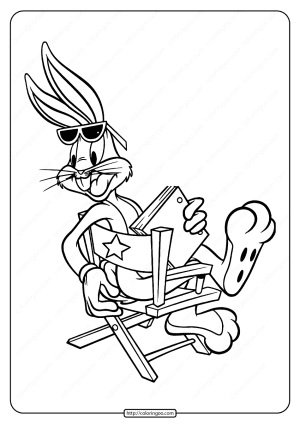 printable bugs bunny film director coloring page