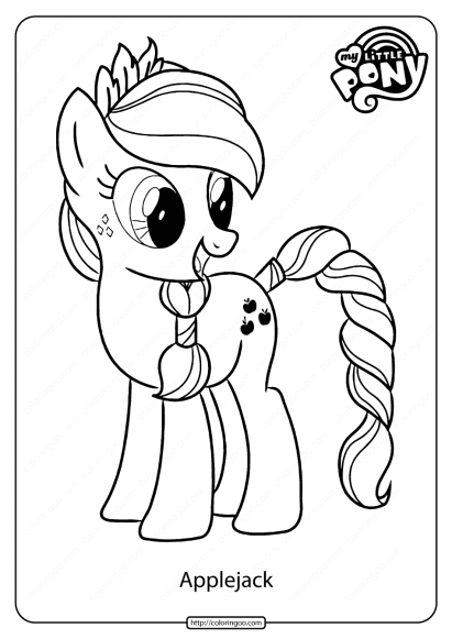 printable mlp applejack coloring page