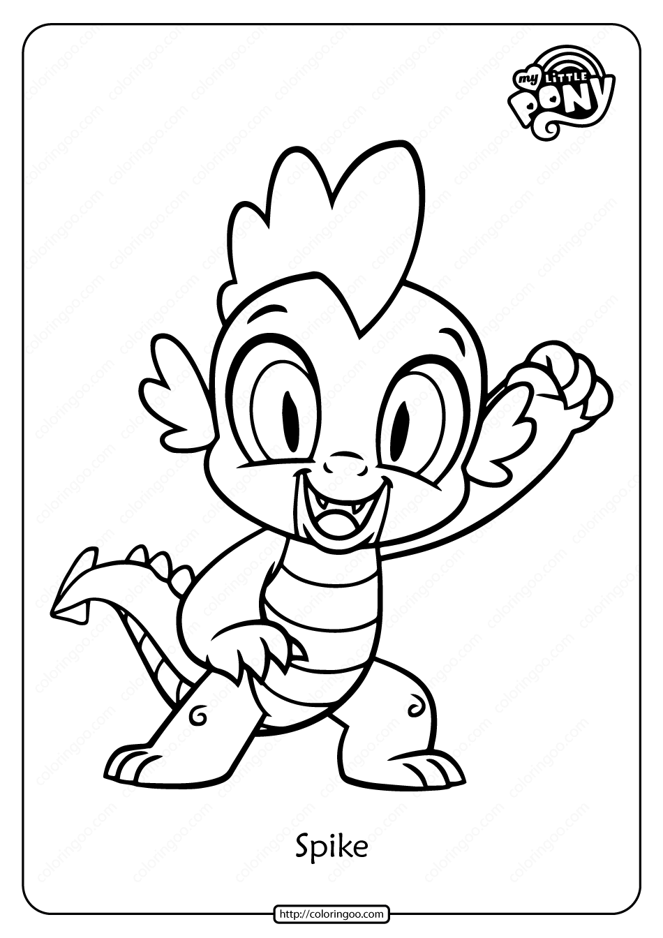 printable my little pony spike pdf coloring page