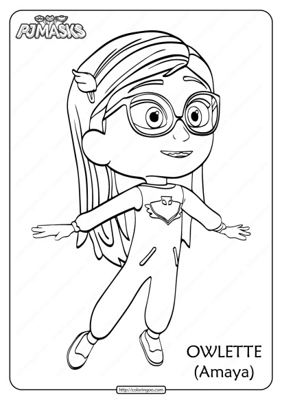 printable pj masks owlette amaya coloring pages