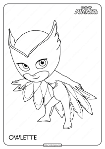 printable pj masks owlette pdf coloring page