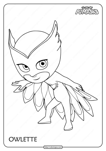 printable pj masks owlette pdf coloring page