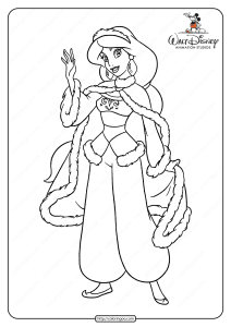 Download Printable Princess Jasmine PDF Coloring Pages