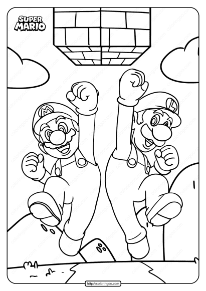 printable super mario bros pdf coloring page