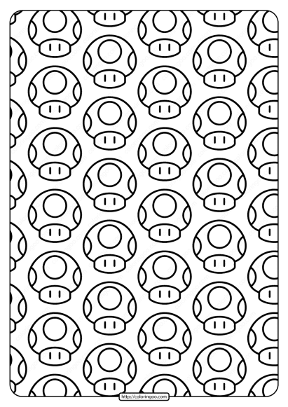 printable super mario mushroom pdf pattern