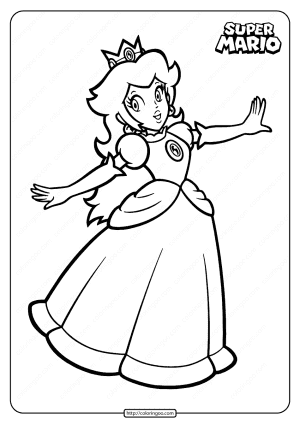 Free Printable Super Princess Peach Coloring Page