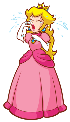 Printable Super Princess Peach Crying Coloring Page
