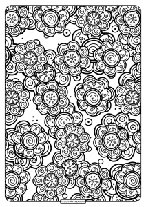 Free Printable Flower Pattern Coloring Page 02