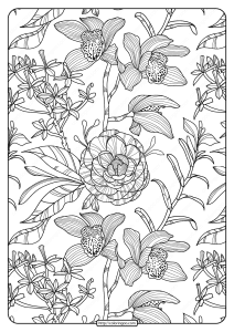 Free Printable Flower Pattern Coloring Page 03