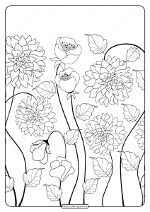 Free Printable Flower Pattern Coloring Page 05