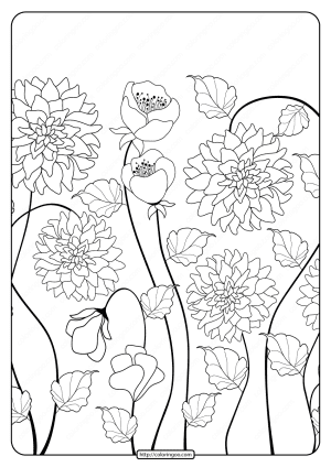 Free Printable Flower Pattern Coloring Page 05
