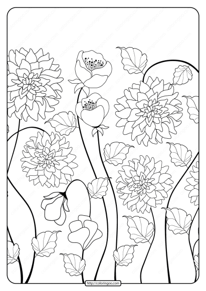 Free Printable Flower Pattern Coloring Page 05