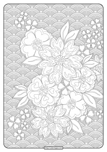 Free Printable Flower Pattern Coloring Page 10