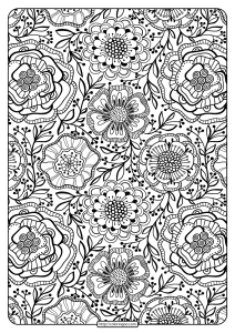 Free Printable Flower Pattern Coloring Page 14