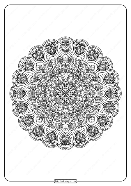 Free Printable Mandala Pattern Coloring Page 39