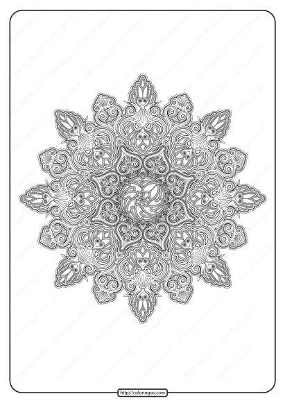 Free Printable Mandala Pattern Coloring Page 42