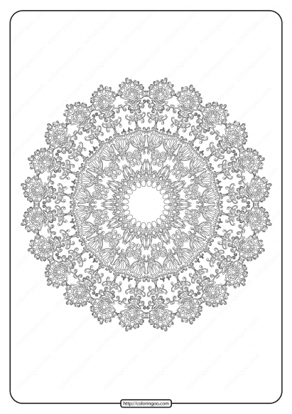 Free Printable Mandala Pattern Coloring Page 44