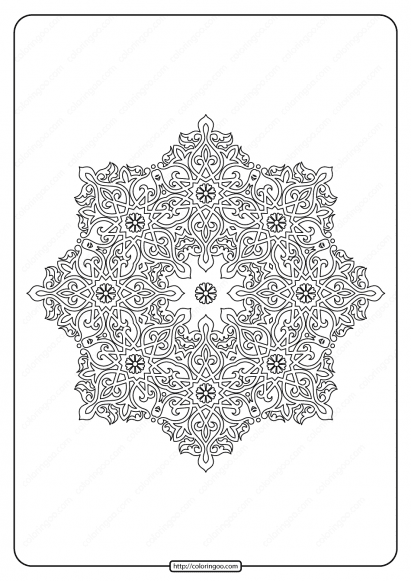 Free Printable Mandala Pattern Coloring Page 50