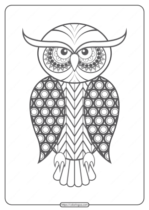 Free Printable Owl Pdf Animals Coloring Page 009