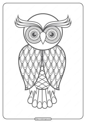 Free Printable Owl Pdf Animals Coloring Pages 017