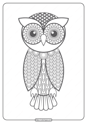 Free Printable Owl Pdf Animals Coloring Pages 012