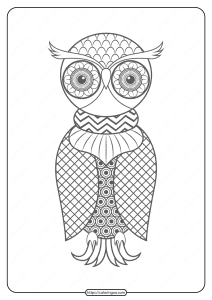 Free Printable Owl Pdf Animals Coloring Pages 017